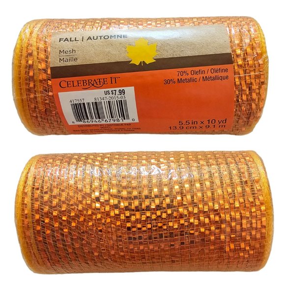 3 for $15 || Celebrate It® Occasions™ Metallic Deco Mesh Ribbon 5.5" x 10 yd - Picture 1 of 1